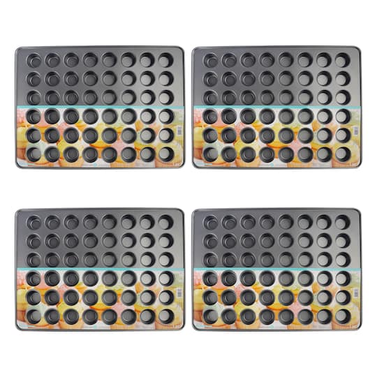 4 Pack: Non-Stick 48-Cavity Mini Muffin Pan by Celebrate It®